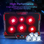 🔥❄️ COOLCOLD 17-Inch Gaming Laptop Cooler – 6 Fans 2600RPM LED Screen