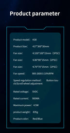 🔥❄️ COOLCOLD 17-Inch Gaming Laptop Cooler – 6 Fans 2600RPM LED Screen