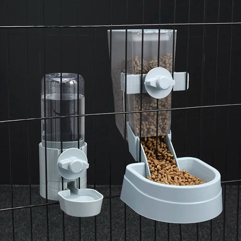 🐾🥣 Automatic Cage Hanging Pet Feeder & Water Dispenser