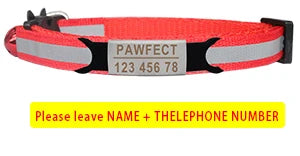 🐱✨ Reflective Adjustable Cat Collar – Personalized ID Free Engraving