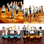 Role Theme Historical Chess Set ♟️ | Hand‑Painted Resin Pieces & Embossed Leather Board 🪄 | 32‑Piece Collector’s Gift Set 🎁 | Premium Strategy Game for Home & Display