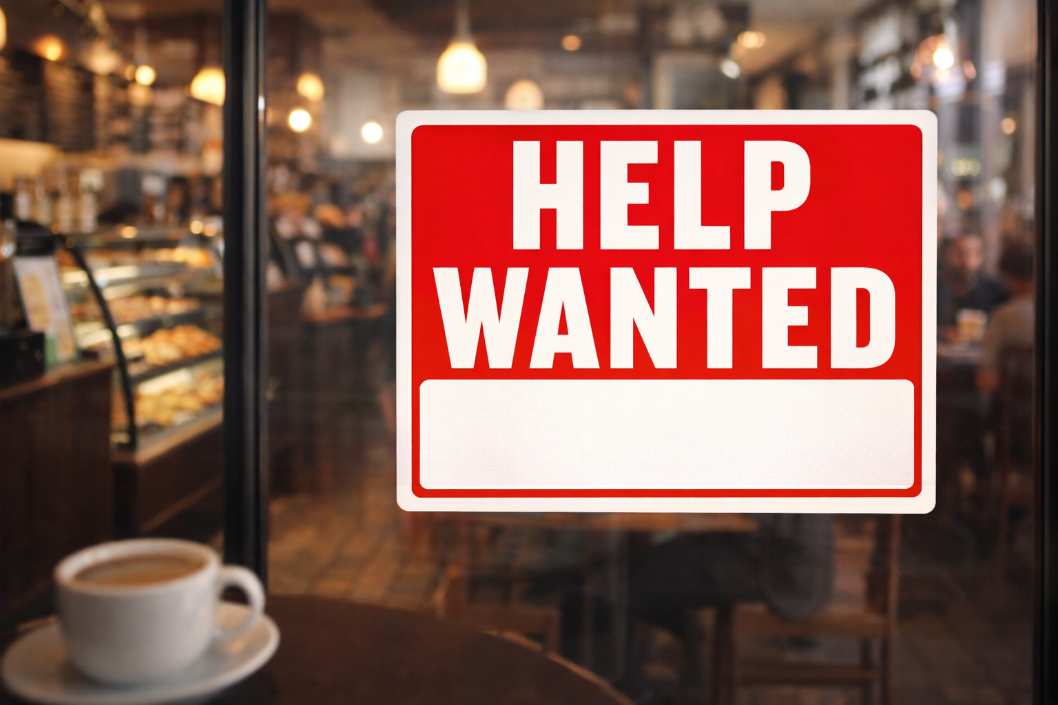 Help Wanted Sign 9x12 | 12x16 – Now Hiring Business Sign for Store, Restaurant, Office | Hiring Sign for Window or Door