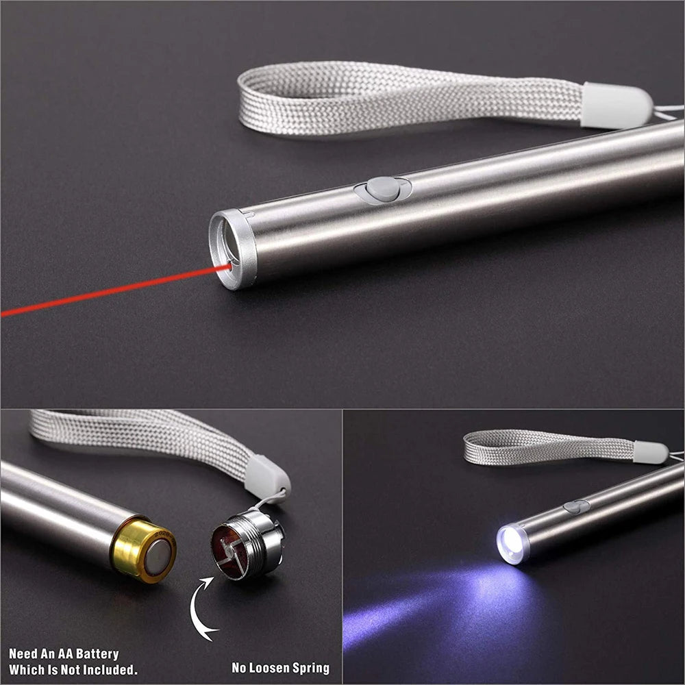 🔴🐾 Battery Laser Pointer Cat & Dog Toy – Safe Indoor Outdoor Fun