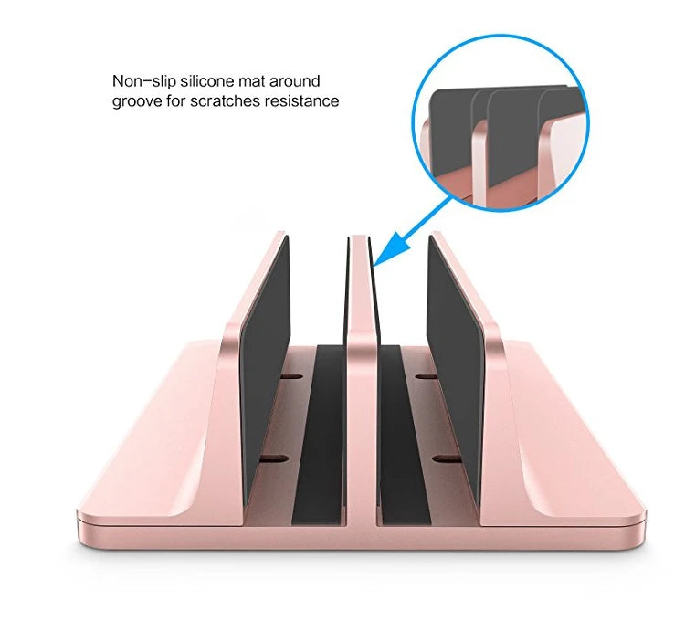 💻📐 Vertical Aluminum Laptop Stand – Adjustable Portable Holder