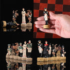 Luxury War‑Themed Metal & Resin Chess Set ♟️ | Hand‑Painted Knights on Leather Board | 32‑Piece Strategy Gift Set 🎁
