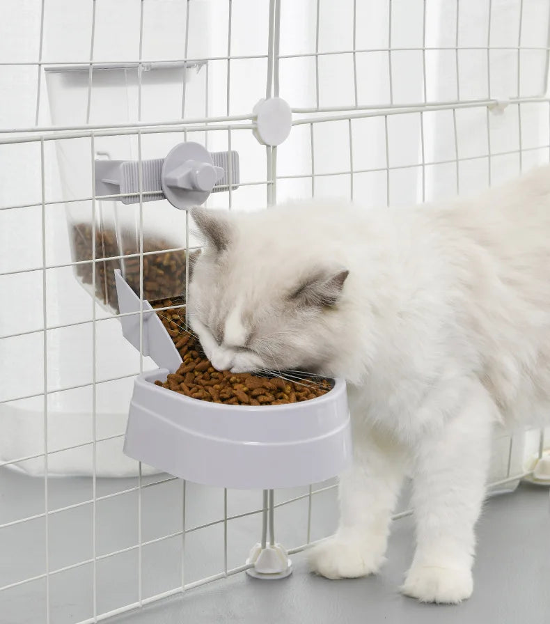 🐾🥣 Automatic Cage Hanging Pet Feeder & Water Dispenser