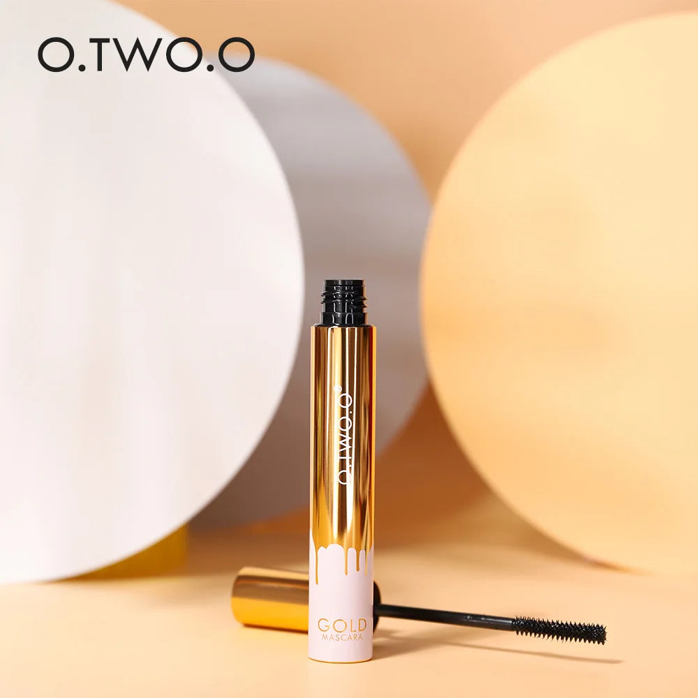 👁️✨ O.TWO.O 3D Lengthening Mascara – Black Long Lash Formula 💛 | Long-Wearing Gold Tube Mascara with Precision Brush