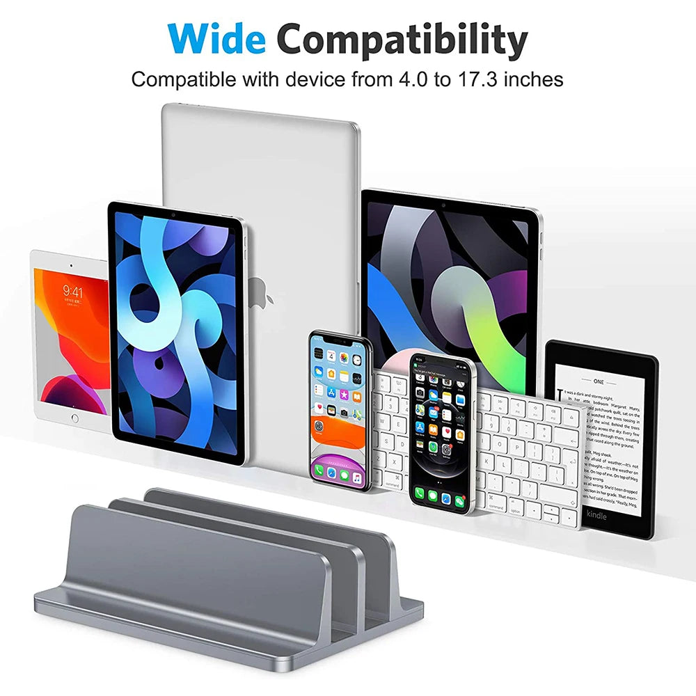 💻📐 Vertical Aluminum Laptop Stand – Adjustable Portable Holder