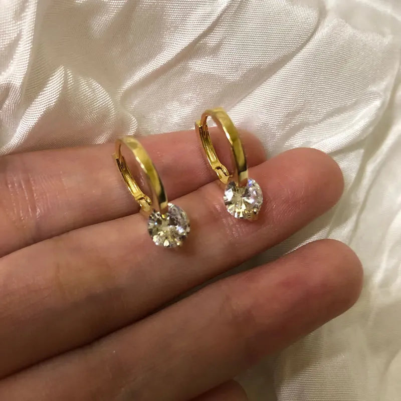 ✨💎 REETI 925 Sterling Silver Cubic Zirconia Round Pendant Hoop Earrings 🤍 | Elegant Huggie Earrings for Women 💖