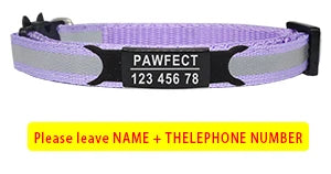 🐱✨ Reflective Adjustable Cat Collar – Personalized ID Free Engraving