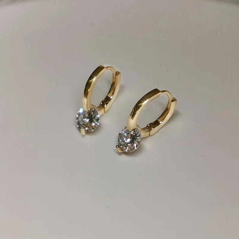 ✨💎 REETI 925 Sterling Silver Cubic Zirconia Round Pendant Hoop Earrings 🤍 | Elegant Huggie Earrings for Women 💖