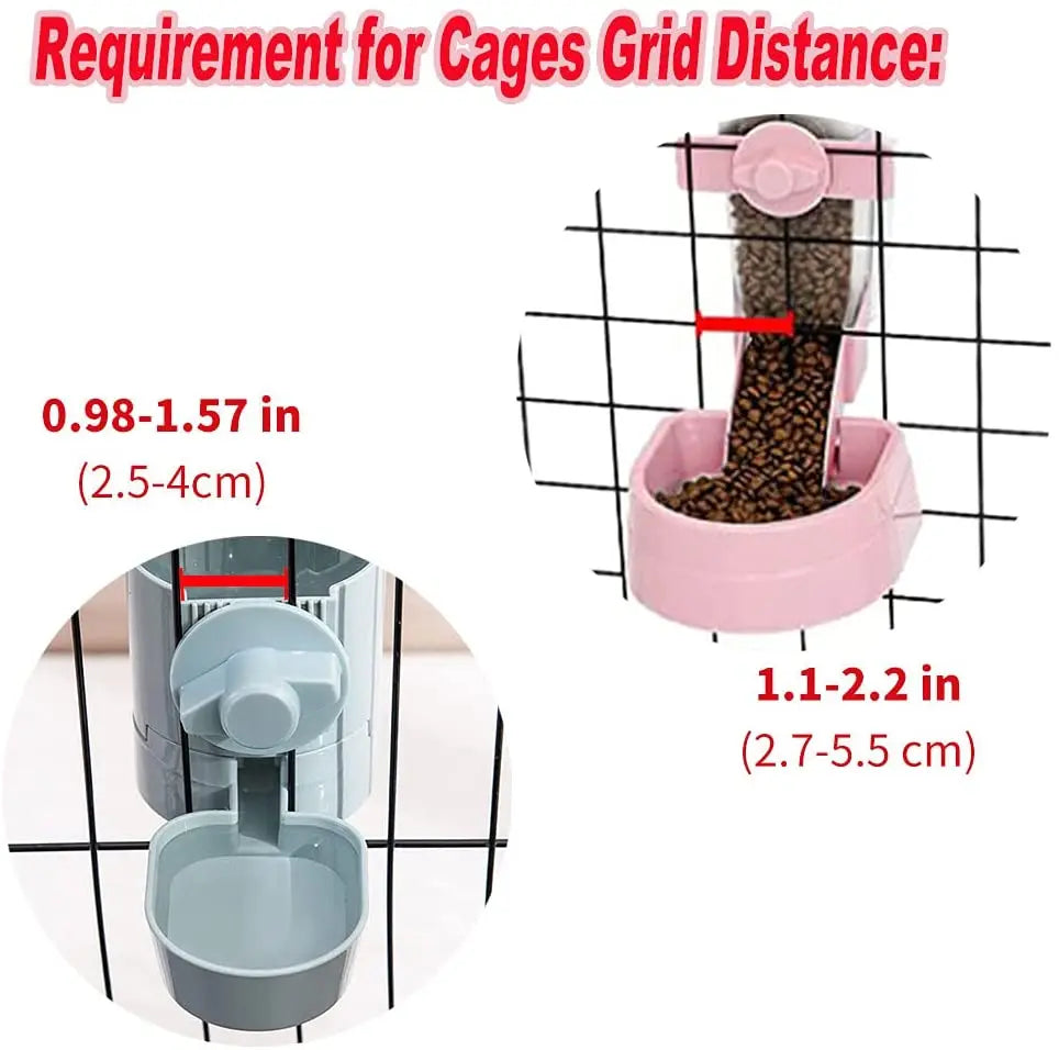 🐾🥣 Automatic Cage Hanging Pet Feeder & Water Dispenser