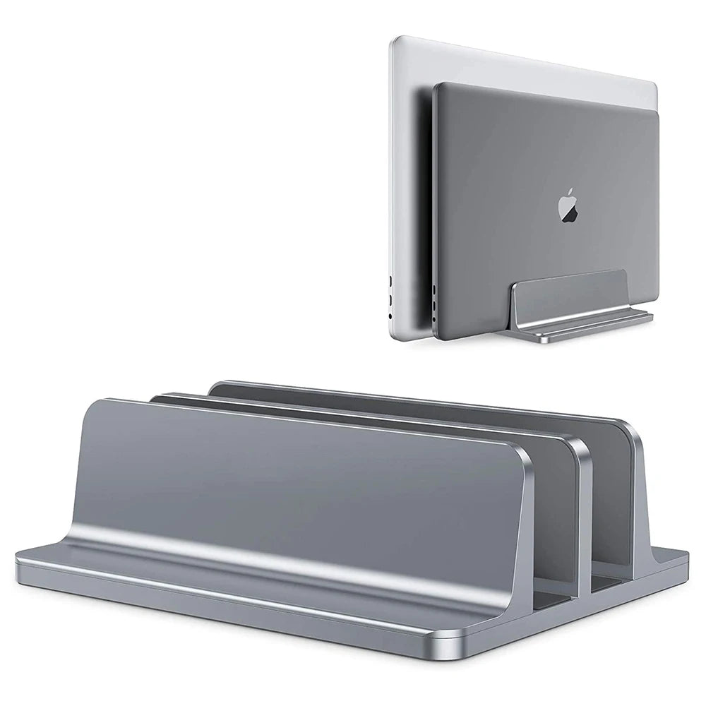💻📐 Vertical Aluminum Laptop Stand – Adjustable Portable Holder