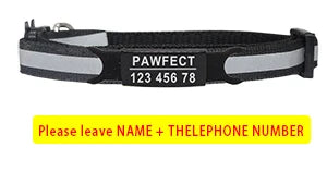 🐱✨ Reflective Adjustable Cat Collar – Personalized ID Free Engraving