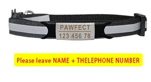 🐱✨ Reflective Adjustable Cat Collar – Personalized ID Free Engraving