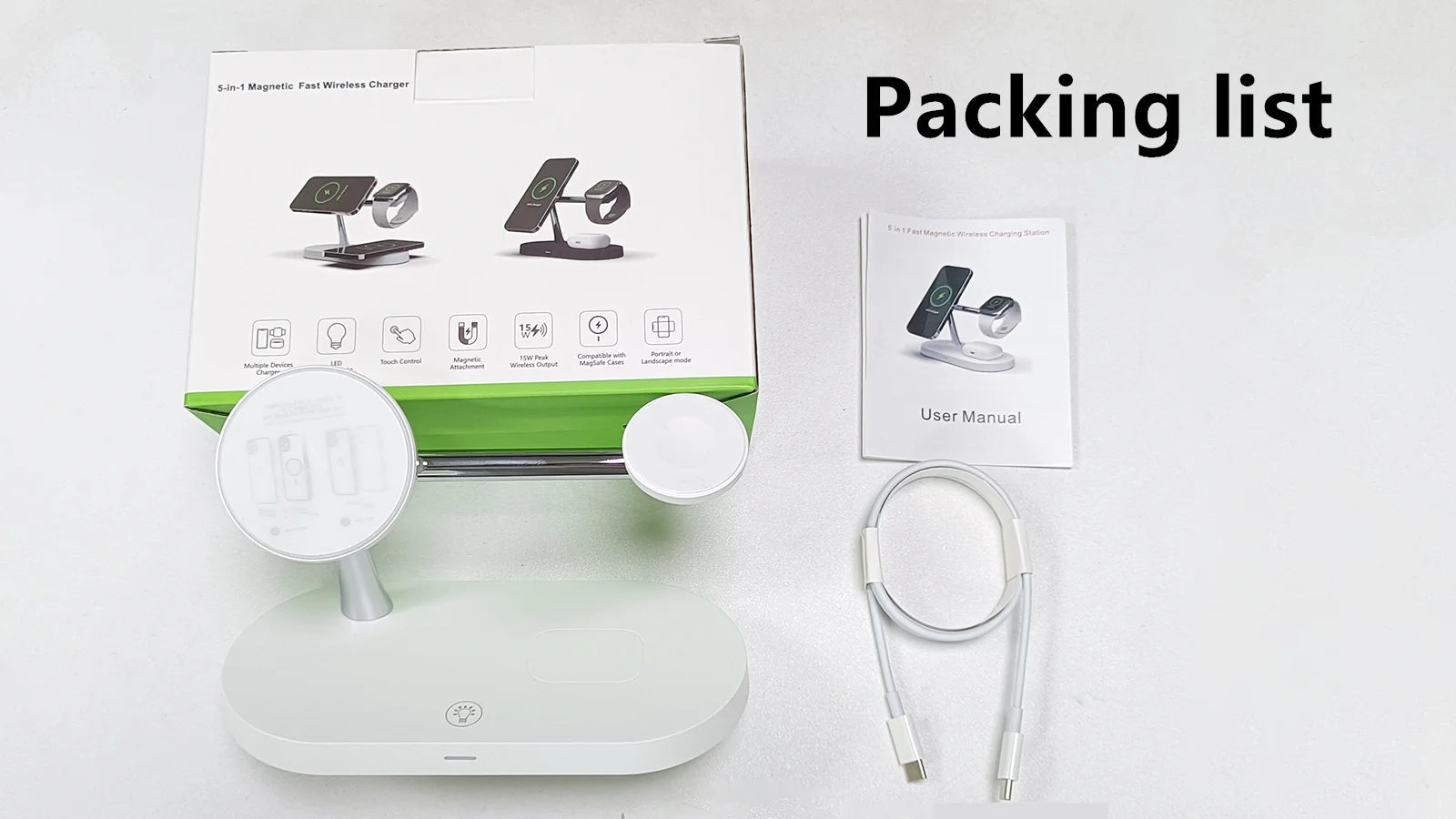 3-in-1 Wireless Charger Stand – Fast Charging for iPhone, Apple Watch & AirPods