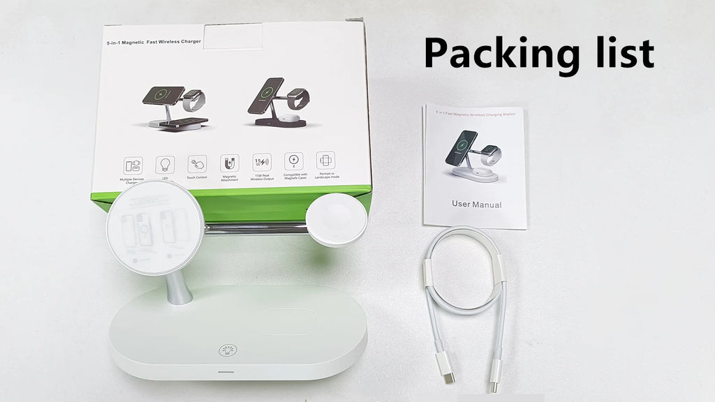 3-in-1 Wireless Charger Stand – Fast Charging for iPhone, Apple Watch & AirPods
