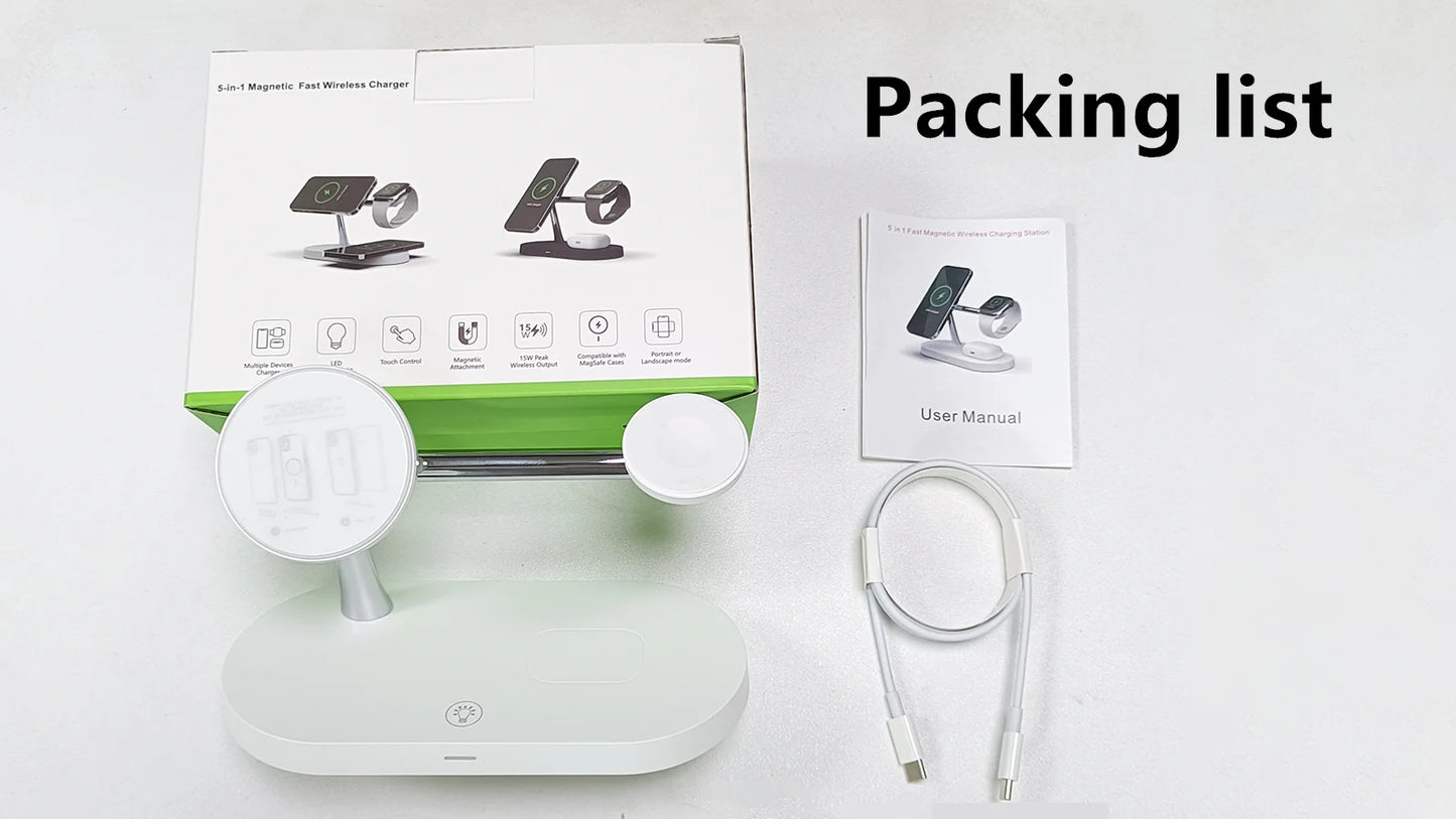 3-in-1 Wireless Charger Stand – Fast Charging for iPhone, Apple Watch & AirPods