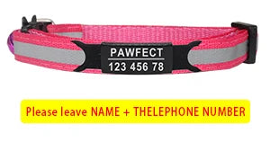 🐱✨ Reflective Adjustable Cat Collar – Personalized ID Free Engraving