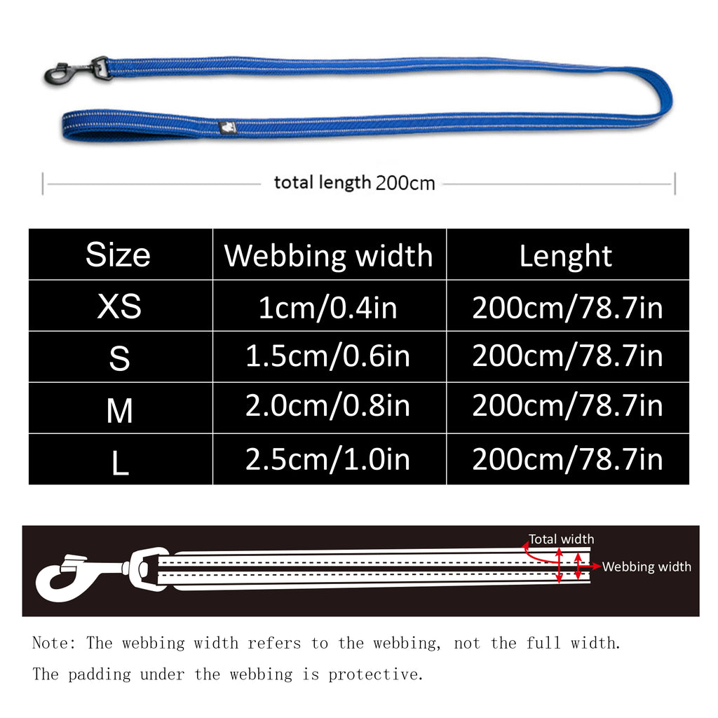 🐾🌈 Truelove Reflective Pet Leash – Soft Padded Nylon