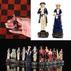 Role Theme Historical Chess Set ♟️ | Hand‑Painted Resin Pieces & Embossed Leather Board 🪄 | 32‑Piece Collector’s Gift Set 🎁 | Premium Strategy Game for Home & Display