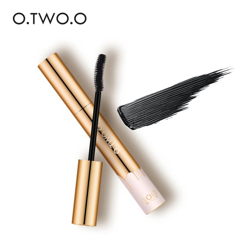 👁️✨ O.TWO.O 3D Lengthening Mascara – Black Long Lash Formula 💛 | Long-Wearing Gold Tube Mascara with Precision Brush