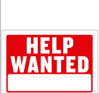 Help Wanted Sign 9x12 | 12x16 – Now Hiring Business Sign for Store, Restaurant, Office | Hiring Sign for Window or Door