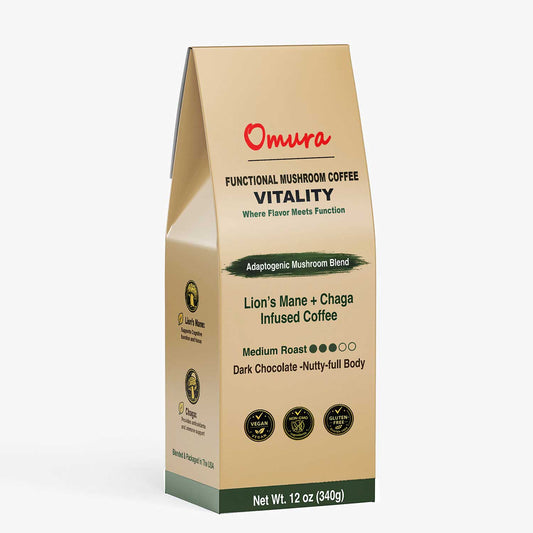 Mushroom Coffee for Focus & Energy (No Jitters) ☕ | Lion’s Mane + Chaga | Smooth Medium Roast | Clean Daily Performance