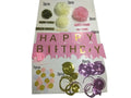Pink birthday party paper decorations set for girls celebration