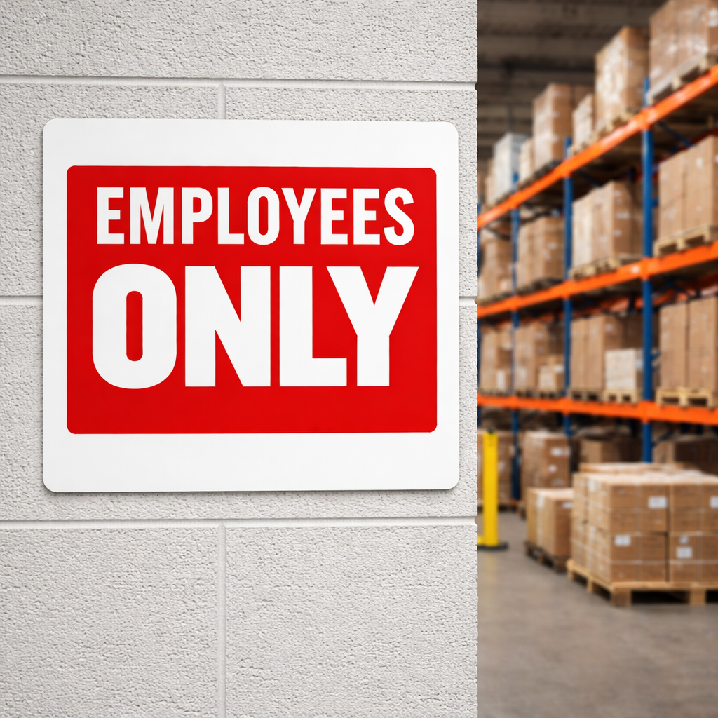 Employees Only Sign 9x12 12x16 – Staff Only Business Door Sign for Office, Restaurant, Store
