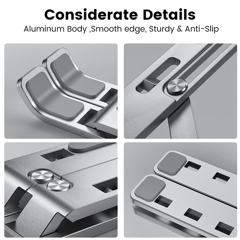💻🔧 Aluminum Alloy Adjustable Foldable Laptop Stand – Portable Cooling Holder