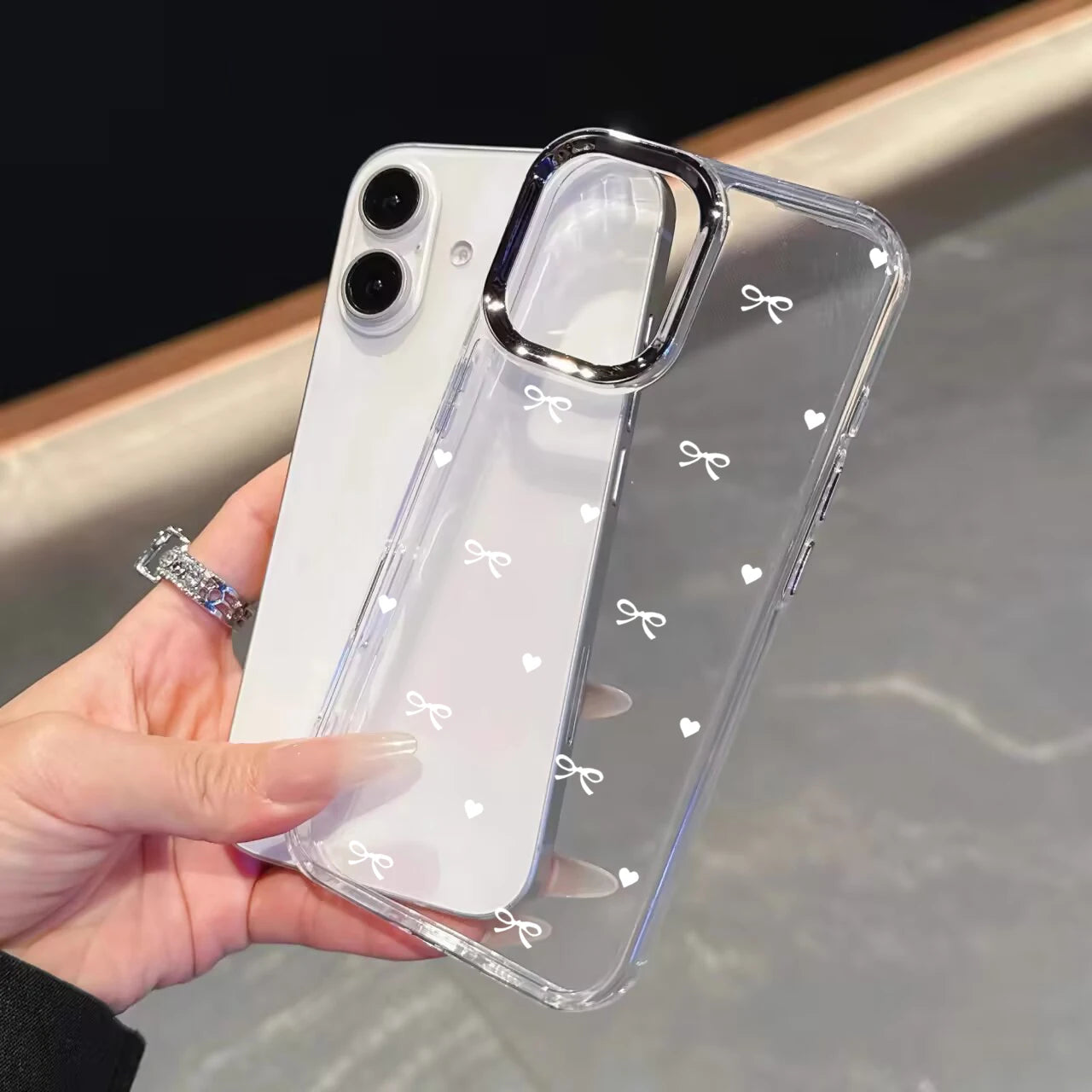 Daisy Floral Clear Phone Case with Metal Lens Frame for Google Pixel