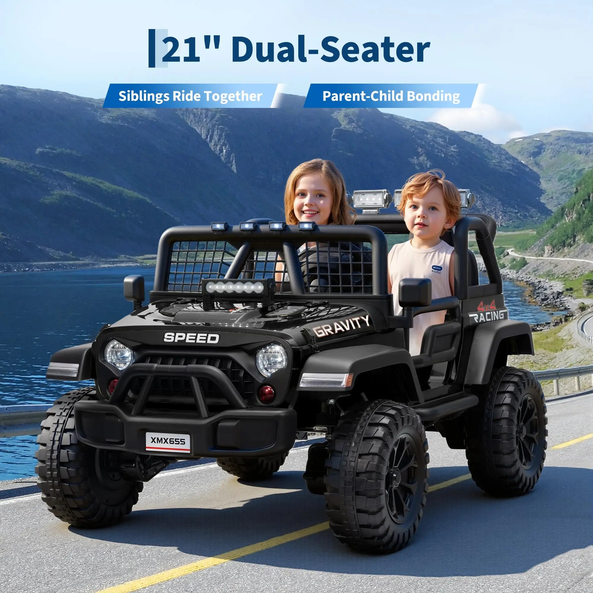 🚙 24V Kids Electric Off-Road Ride-On Car – 2-Seater 4WD Ride On Truck with Parent Remote Control for Boys & Girls Ages 3-8