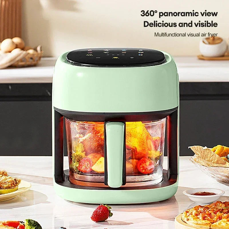 🍟✨ 4.5L Smart Electric Air Fryer | Oil-Free 360° Convection Baking Oven 🔥 | Automatic Household Air Fryer with Visible Window (EU 220V)