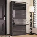 👟✨ Large Transparent Dustproof Shoe Rack Cabinet (5–9 Levels) 🧼 | Closed Shoe Organizer for 12–24 Pairs 👞 | Modern Shoe Storage for Bedroom, Living Room & Garage 🏠