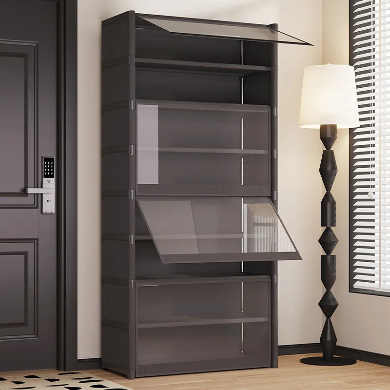 👟✨ Large Transparent Dustproof Shoe Rack Cabinet (5–9 Levels) 🧼 | Closed Shoe Organizer for 12–24 Pairs 👞 | Modern Shoe Storage for Bedroom, Living Room & Garage 🏠