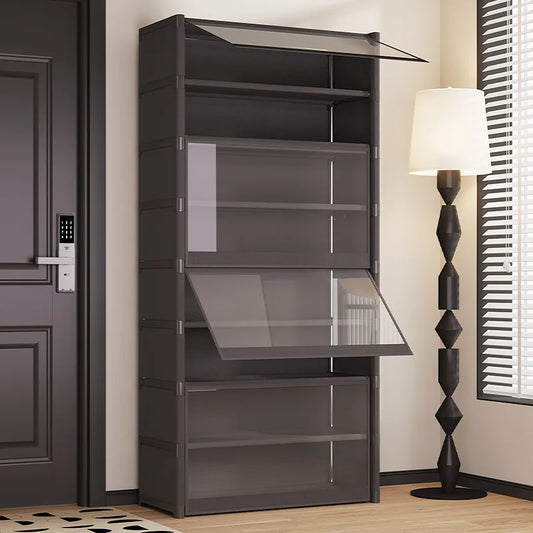 👟✨ Large Transparent Dustproof Shoe Rack Cabinet (5–9 Levels) 🧼 | Closed Shoe Organizer for 12–24 Pairs 👞 | Modern Shoe Storage for Bedroom, Living Room & Garage 🏠