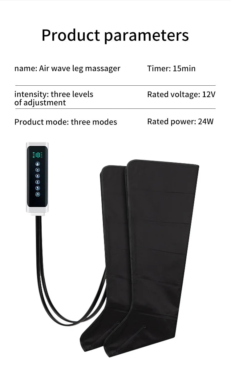 Air Pressure Leg Massager with Foot Boots for Kneading Squeezing and Deep Relaxation with Remote Control