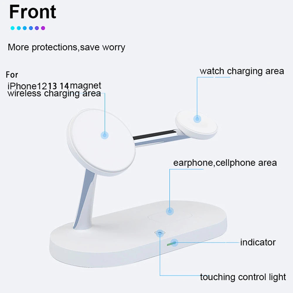 3-in-1 Wireless Charger Stand – Fast Charging for iPhone, Apple Watch & AirPods