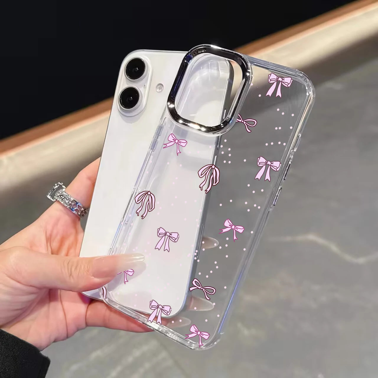 Daisy Floral Clear Phone Case with Metal Lens Frame for Google Pixel
