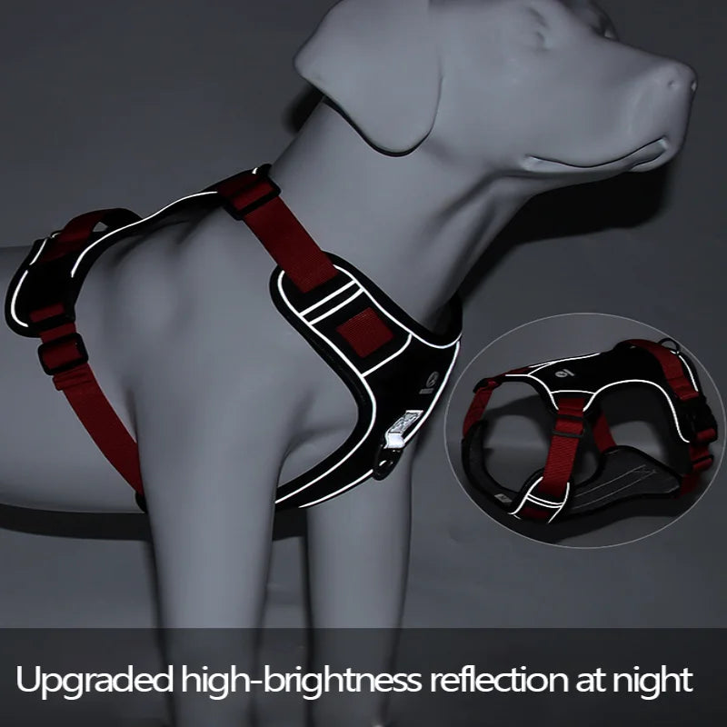 🐕🛡️ Reflective Tactical Dog Harness – 1680D Waterproof Vest
