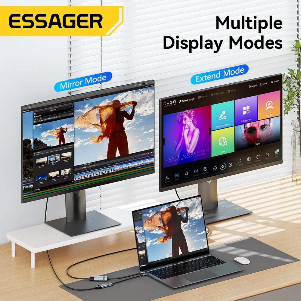 📺🔗 Essager HDMI to USB-C Adapter – 8K@60Hz / 4K@120Hz High-Speed Converter