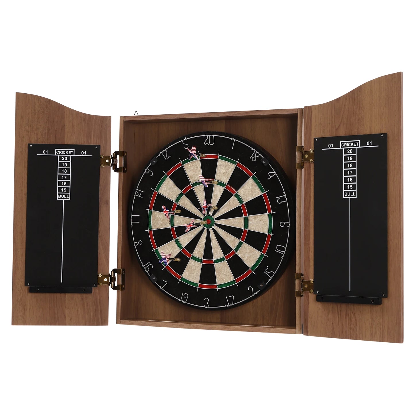 🎯 Wall‑Mounted MDF Dartboard Cabinet Set for Adults | Premium Sisal Dart Board with Scoreboards, Storage & Modern Brown Cabinet | Home, Bedroom, Bar Game Room Decor ⭐