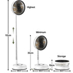 🌬️🌀 Portable Oscillating Standing Fan – Rechargeable with Remote