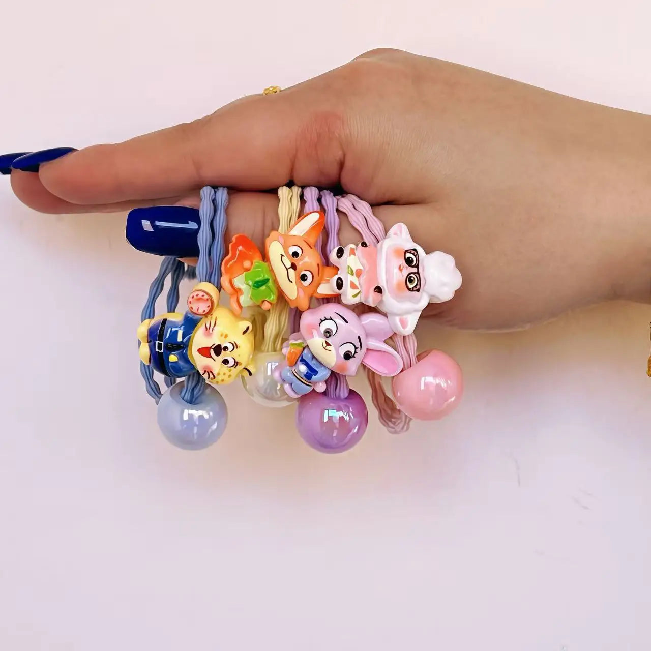 🐰🦊 Zootopia-Style Cartoon Anime 3D Plush Headband Set 🌈 | Cute Hair Accessories Rubber Bands & Hair Ties 🎀 | Colorful Gift for Girls