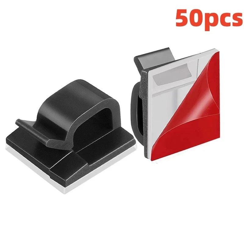 🔌📎 10/50PCS Cable Management Clips – Wire Organizer & Cord Holder