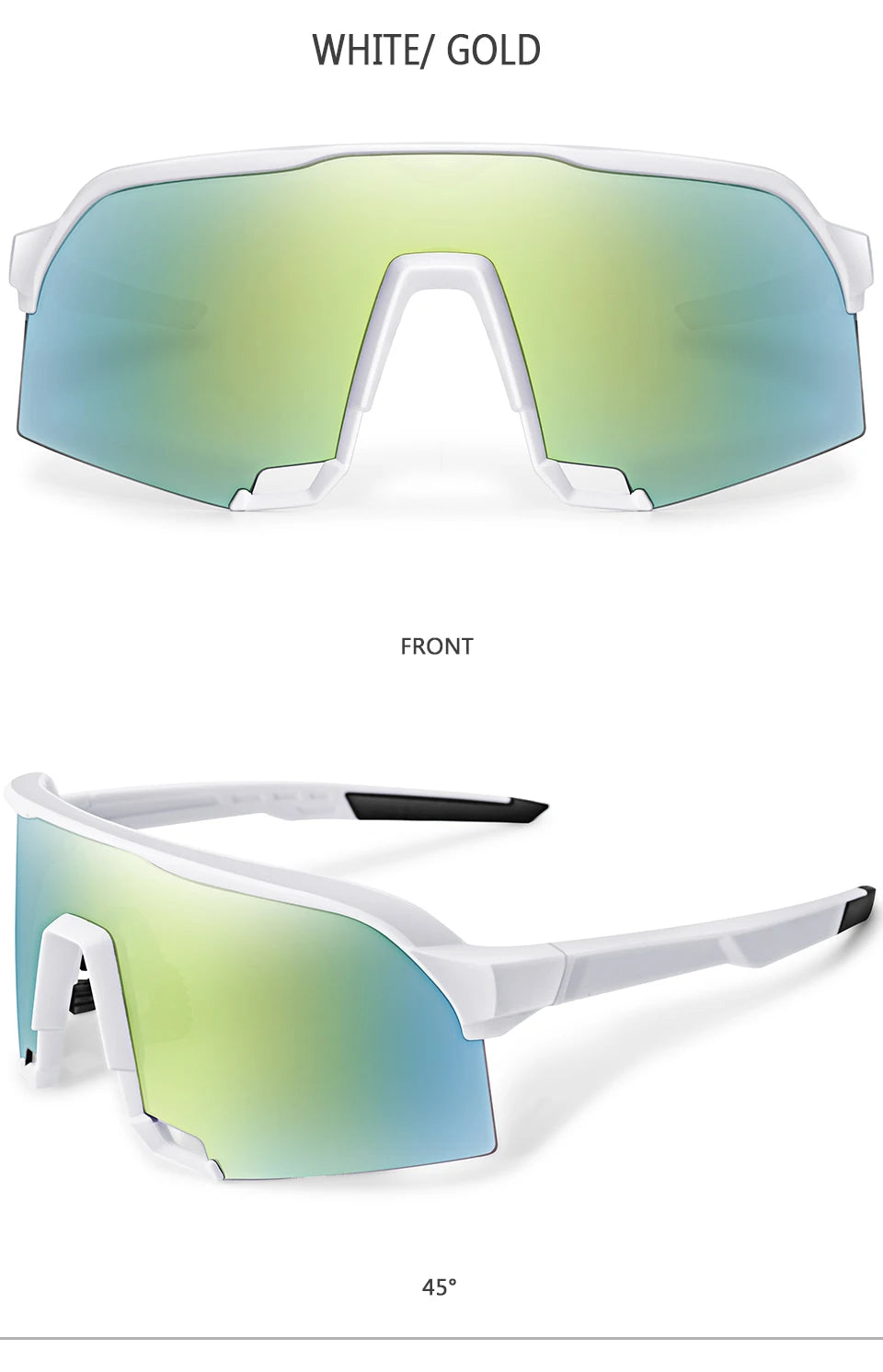 Cycling Sunglasses for Men and Women UV400 Available in 5 colors, these big-frame eyewear pieces are perfect for running, fishing, and other sports activities.