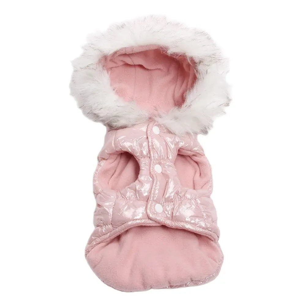 Dogs & Cats Warm Coat Jacket 🐶🐱 | Hoodie Dress with Leash Buckle – Winter Cozy Fleece