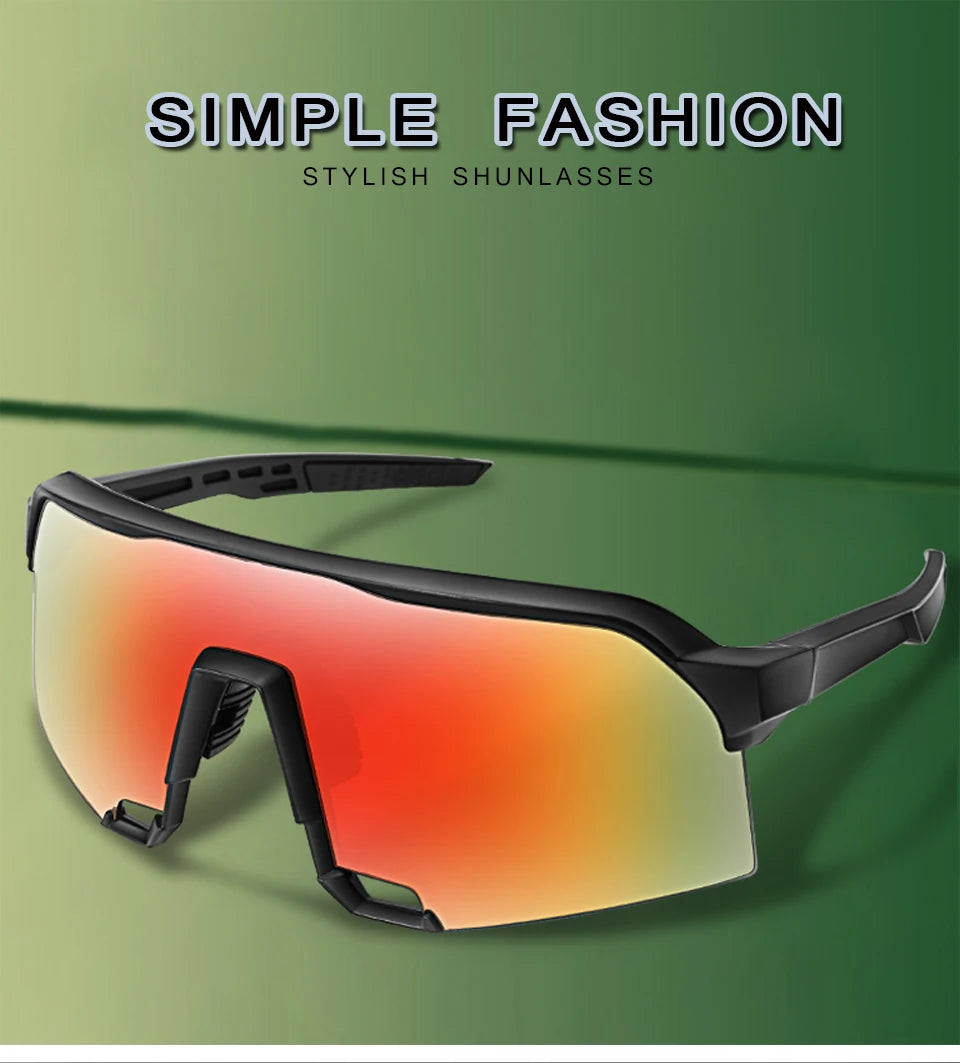 Cycling Sunglasses for Men and Women UV400 Available in 5 colors, these big-frame eyewear pieces are perfect for running, fishing, and other sports activities.