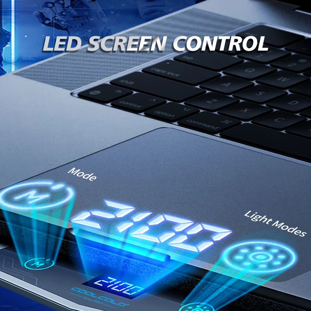 ❄️🌈 COOLCOLD Air Compression RGB Laptop Cooling Pad – Ultra-Quiet USB Cooler
